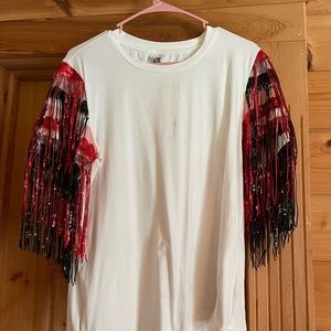 Queen of Sparkles UGA fringe tee